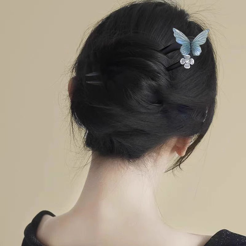 Blue Butterfly Hairpin Accessory for Traditional Chinese Hanfu - Jianxi Hanfu