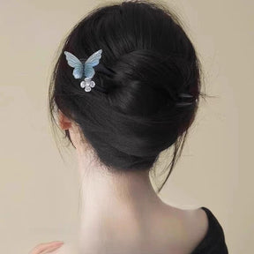 Blue Butterfly Hairpin Accessory for Traditional Chinese Hanfu - Jianxi Hanfu