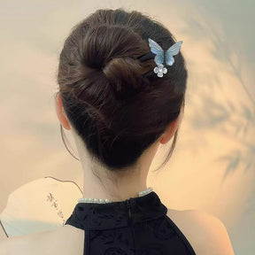 Blue Butterfly Hairpin Accessory for Traditional Chinese Hanfu - Jianxi Hanfu