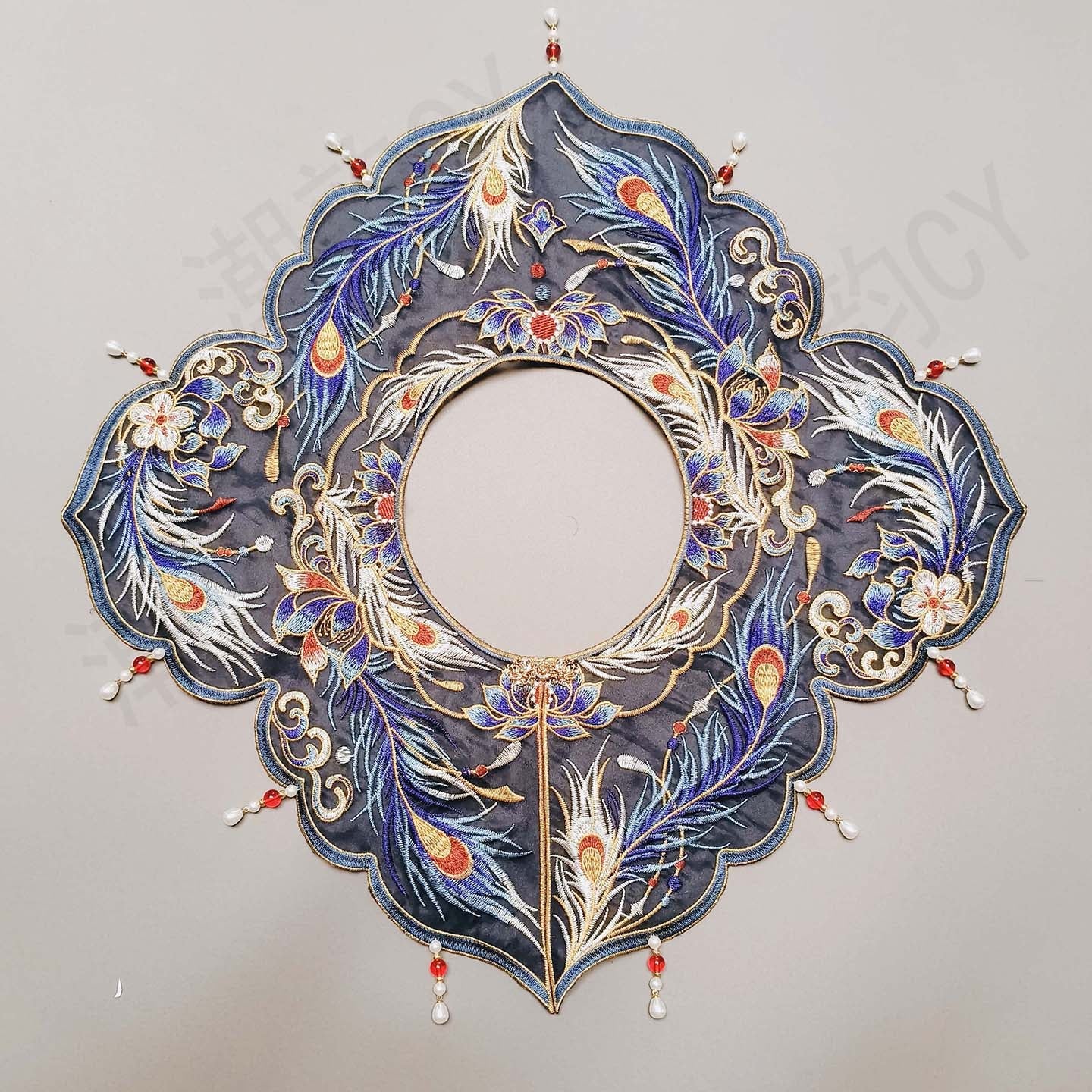 chinese ming dynasty blue yunjian fake collar - Jianxi Hanfu