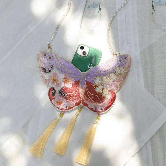 red butterfly pouch chinese hanfu bag-Jianxi Hanfu