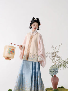 hanfu dress pink/blue mamian skirts-Jianxi Hanfu