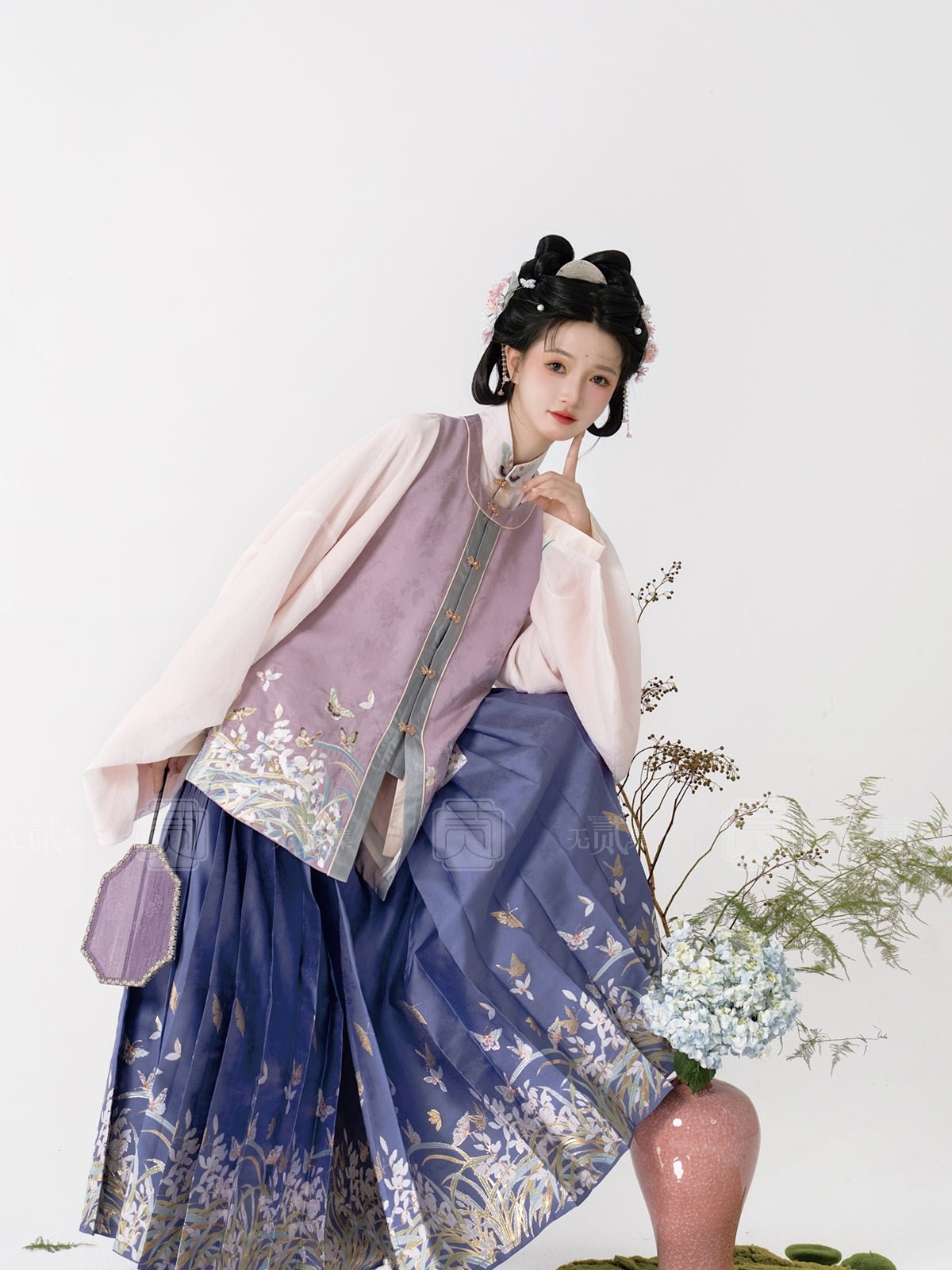 hanfu dress blue mamian skirts-Jianxi Hanfu