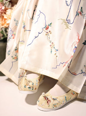yellow ancient chinese shoes-Jianxi Hanfu