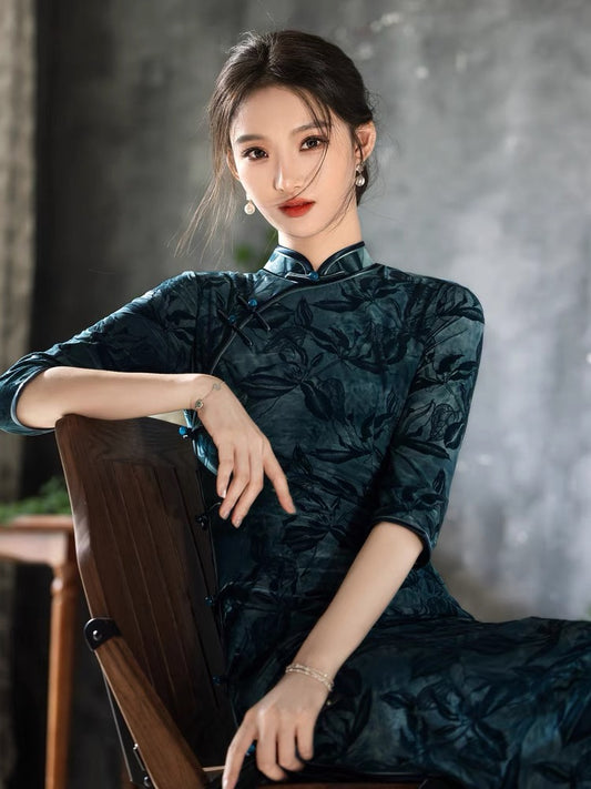 cheongsam dress modern hanfu qipao women hanfu-Jianxi Hanfu