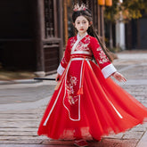 chinese ming dynasty women's hanfu red spring ruqun dress - Jianxi Hanfu
