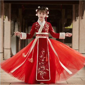 Children's Hanfu Chinese Spring Festival New Year Dress - Jianxi Hanfu