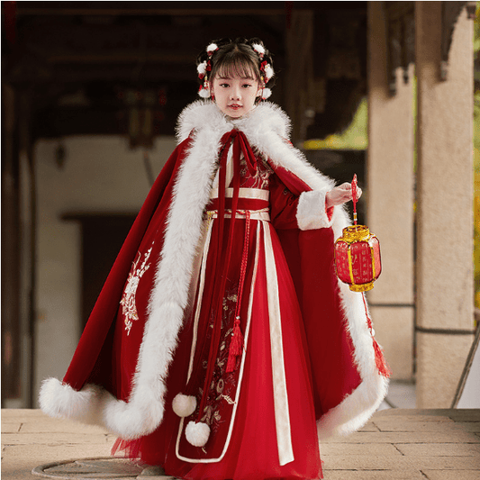 Children's Hanfu Chinese Spring Festival New Year Dress - Jianxi Hanfu