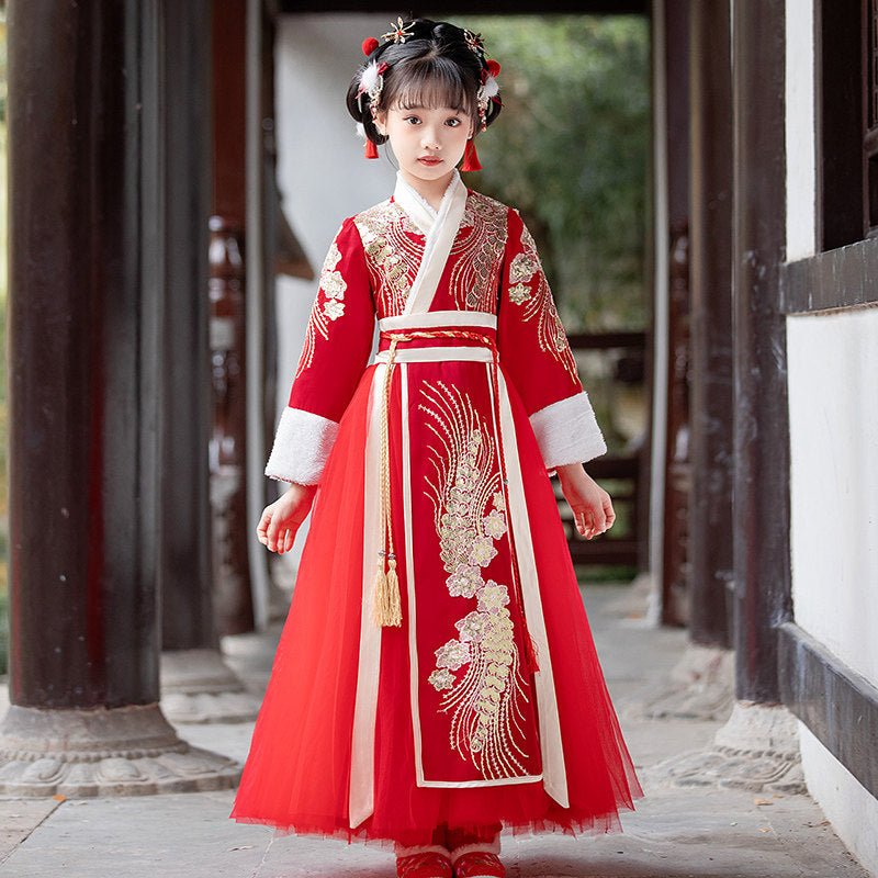 chinese ming dynasty women's hanfu red ruqun dress - Jianxi Hanfu
