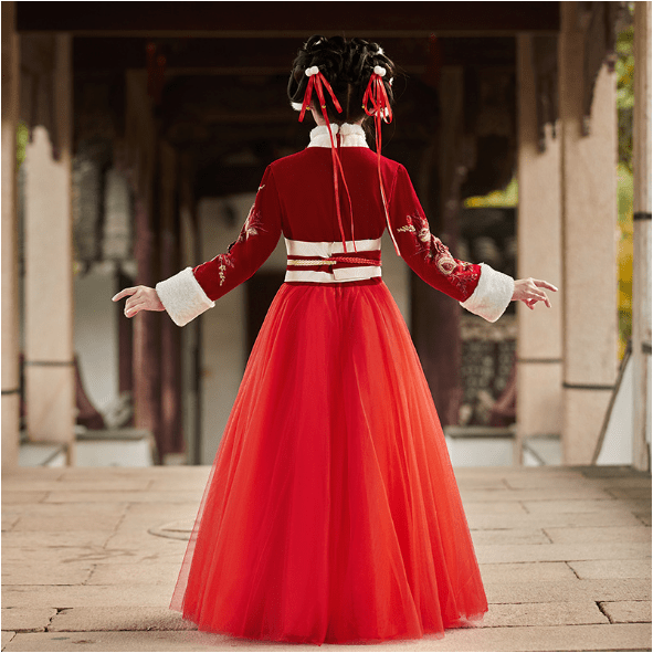 Children's Hanfu Chinese Spring Festival New Year Dress - Jianxi Hanfu