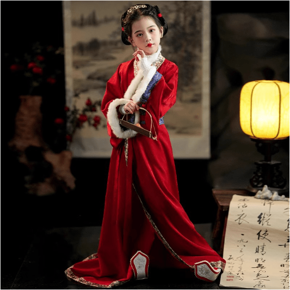 Children's Hanfu Warring State Rope Zhanguopao For Winter - Jianxi Hanfu