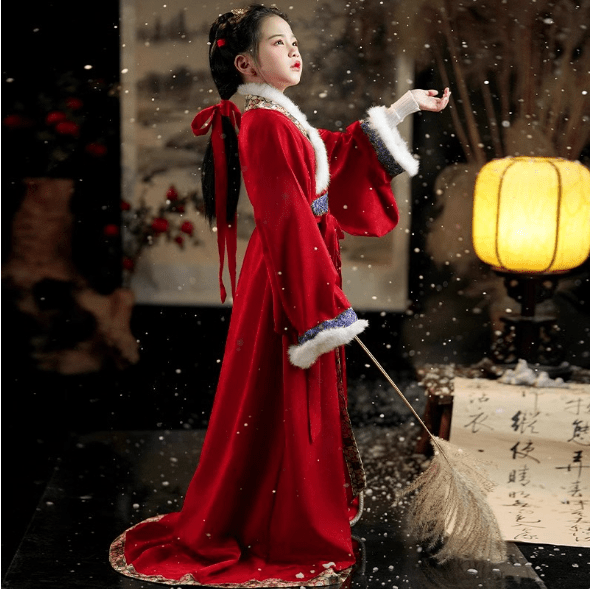 Children's Hanfu Warring State Rope Zhanguopao For Winter - Jianxi Hanfu