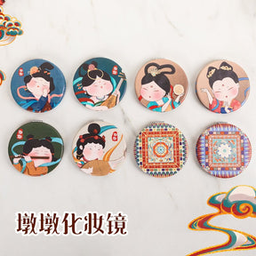 Chinese Dunhuang - themed portable makeup mirror - Jianxi Hanfu