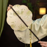 yellow waist fan chinee folding fan-Jianxi Hanfu