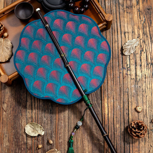 chinese folding fan bluehand fan-Jianxi Hanfu