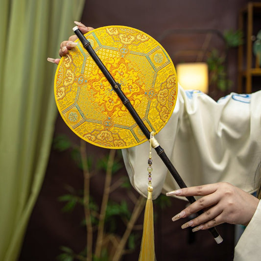 yellow round fan waist fan-Jianxi Hanfu