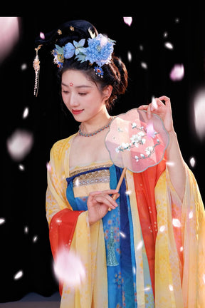 chinese hairpin women's hanfu blue flower hairpin - Jianxi Hanfu