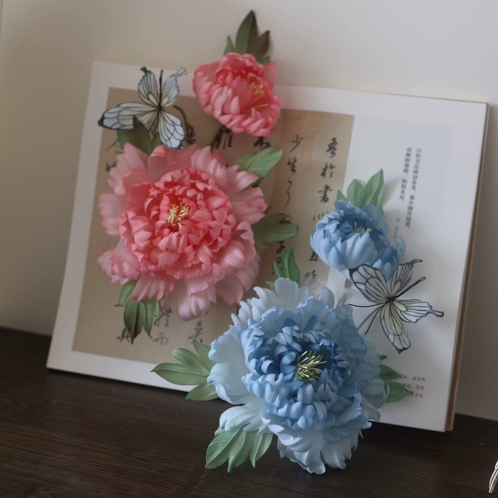 chinese hairpin hanfu accessories blue hairpin stick butterfly- Jianxi Hanfu