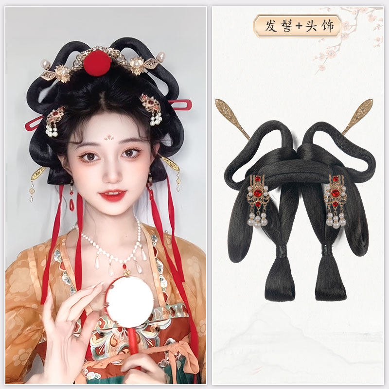 chinese tang dyansty women's hanfu accessories black fake hair - Jianxi Hanfu