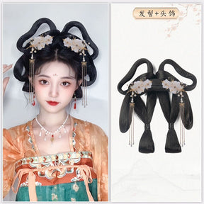 chinese tang dyansty women's hanfu accessories black wig hair - Jianxi Hanfu