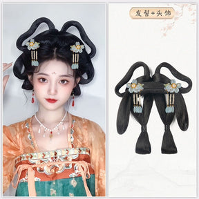 chinese ming dyansty women's hanfu accessories black wig hair - Jianxi Hanfu