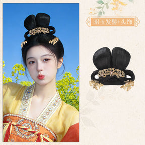 chinese song dynasty women's hanfu accessories black wig hair - Jianxi Hanfu