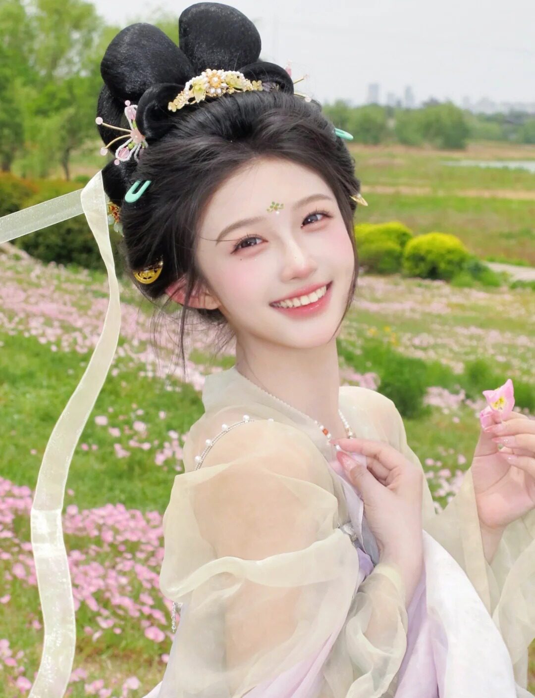 chinese tang dynasty women's hanfu accessories black fake hair - Jianxi Hanfu