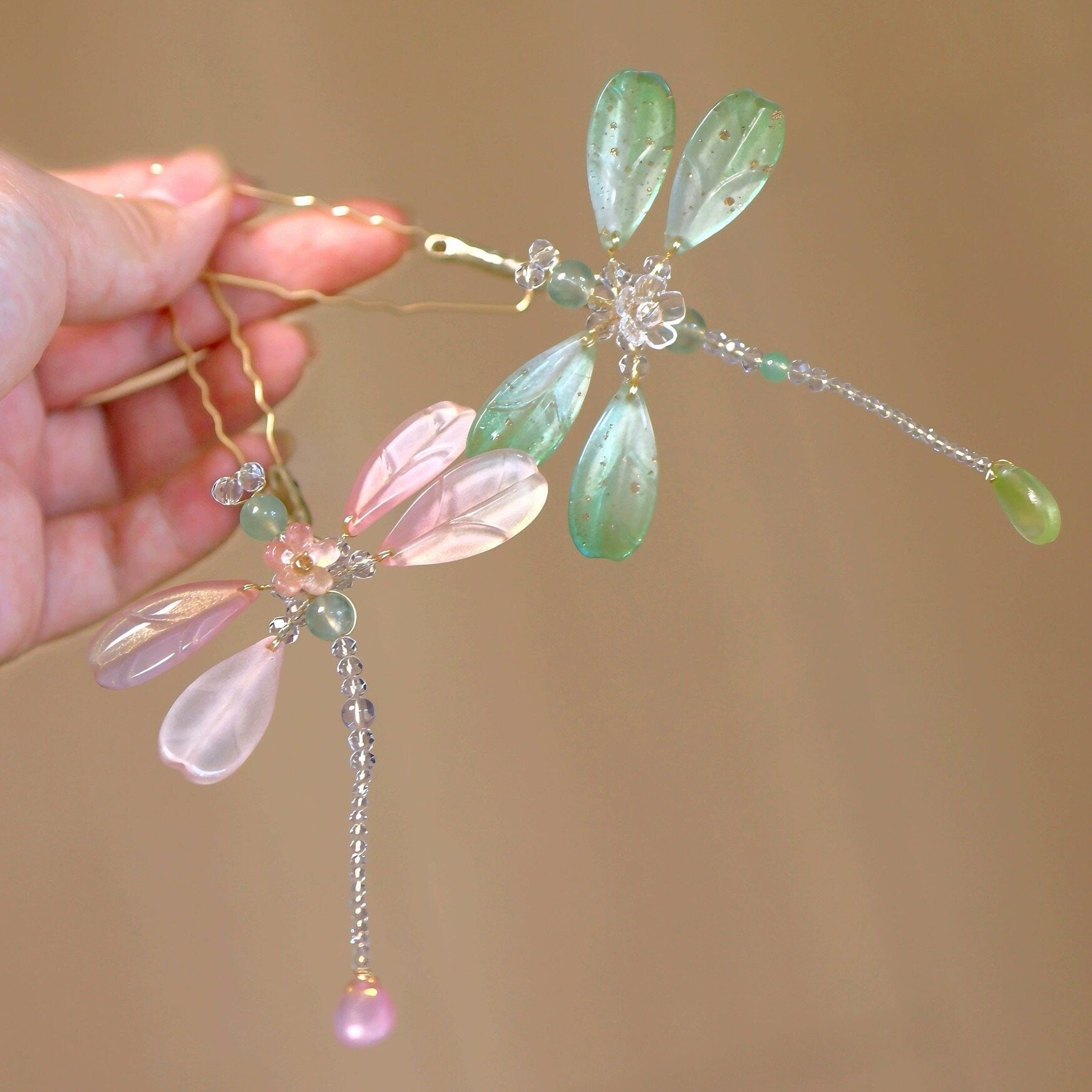 chinese style women's hair accessories green hairpin - Jianxi Hanfu