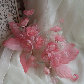 chinese women's hair accessories pink hairpin - Jianxi Hanfu