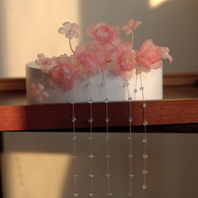 chinese style handmade pink flower tassel houya - Jianxi Hanfu