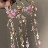 chinese women's hanfu accessories pink tassel hairpin - Jianxi Hanfu