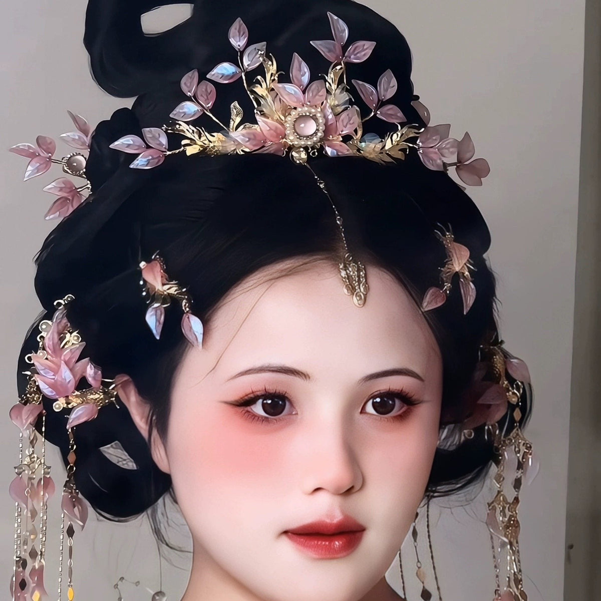 chinese women's hanfu accessories pink hairpin - Jianxi Hanfu