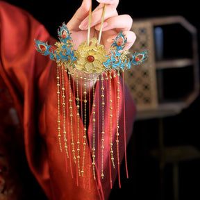 chinese style women's wedding accessories hairpin tassel houya- Jianxi Hanfu
