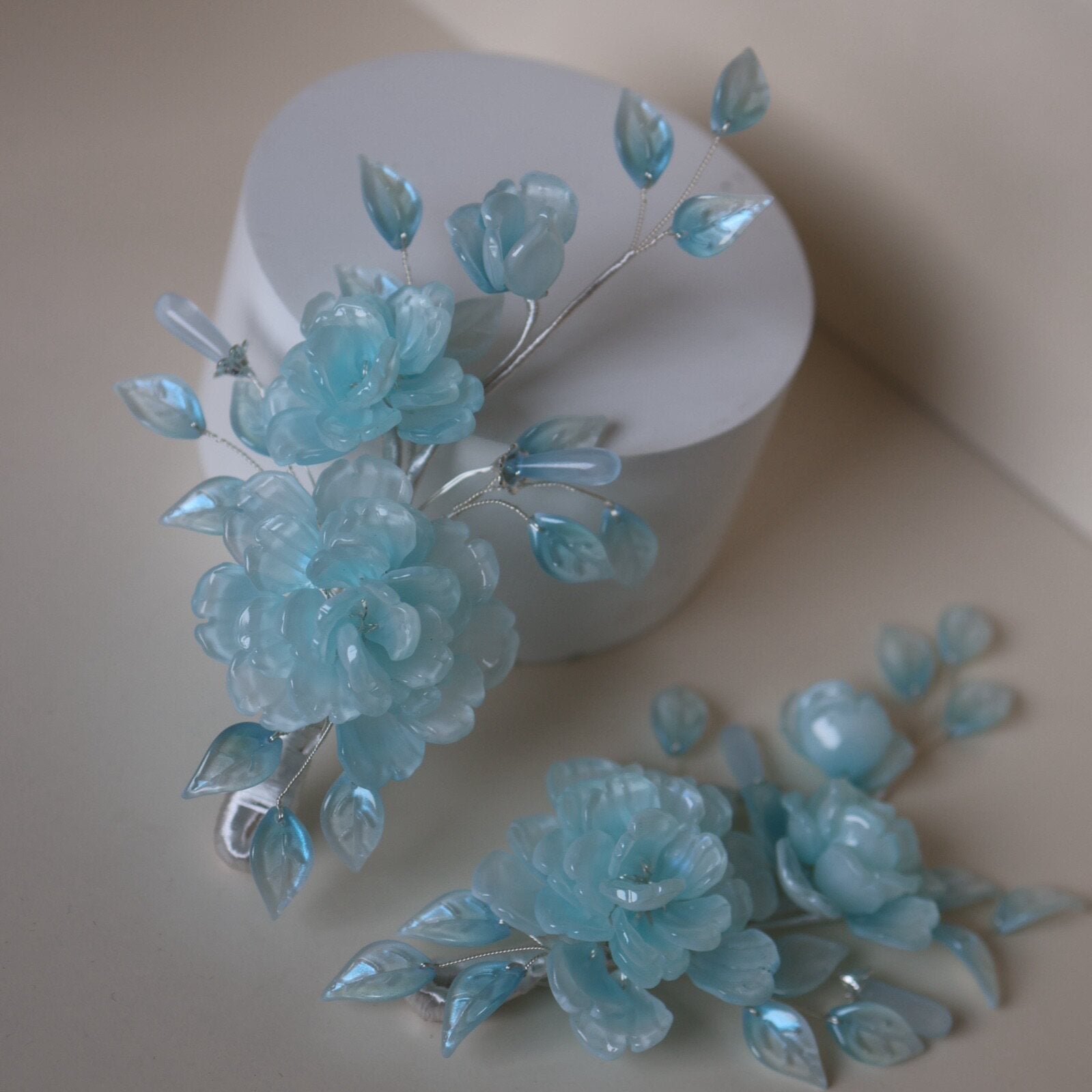 chinese tang dynasty women's hanfu accessories blue hairpin - Jianxi Hanfu
