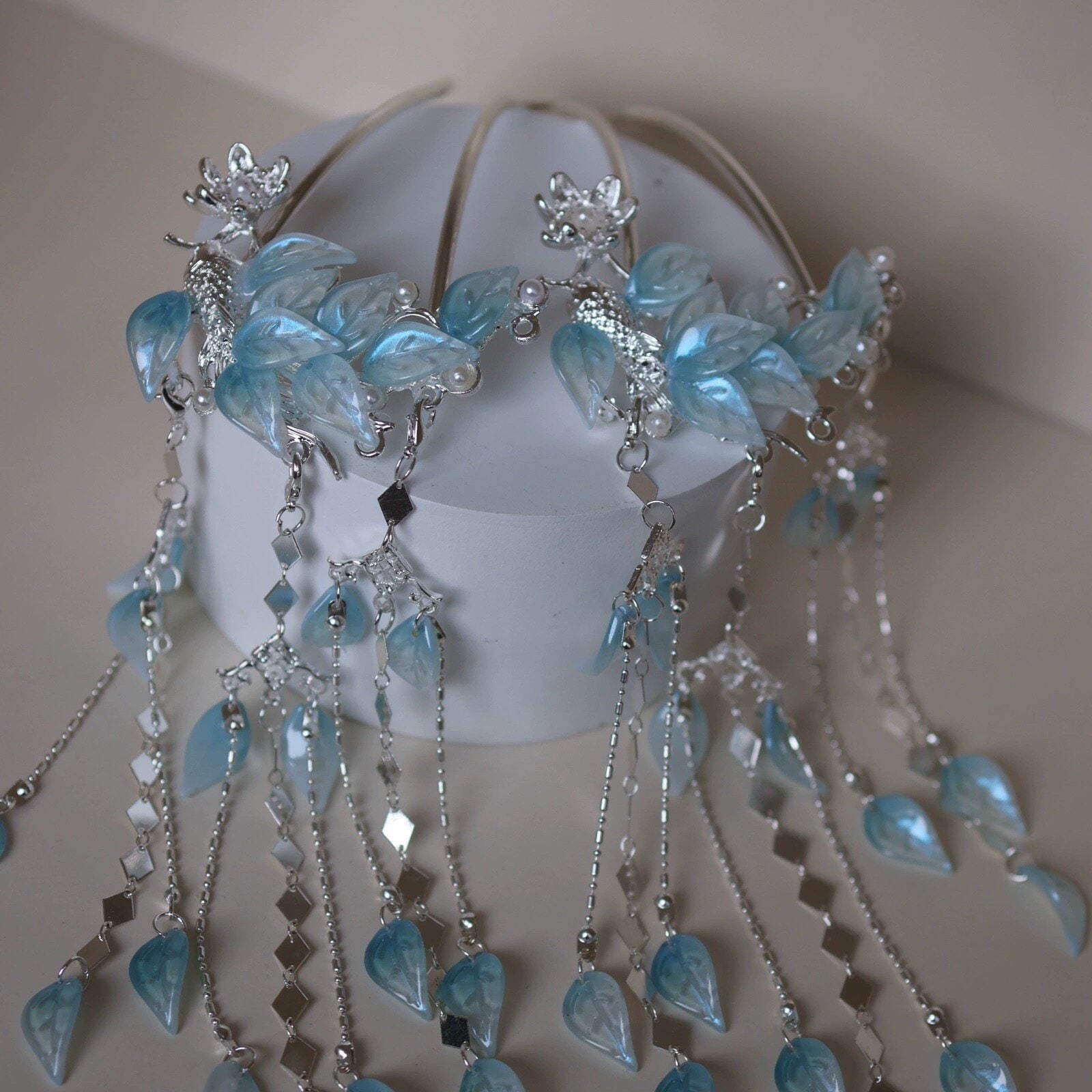 chinese song dynasty women's hanfu accessories blue hairpin - Jianxi Hanfu