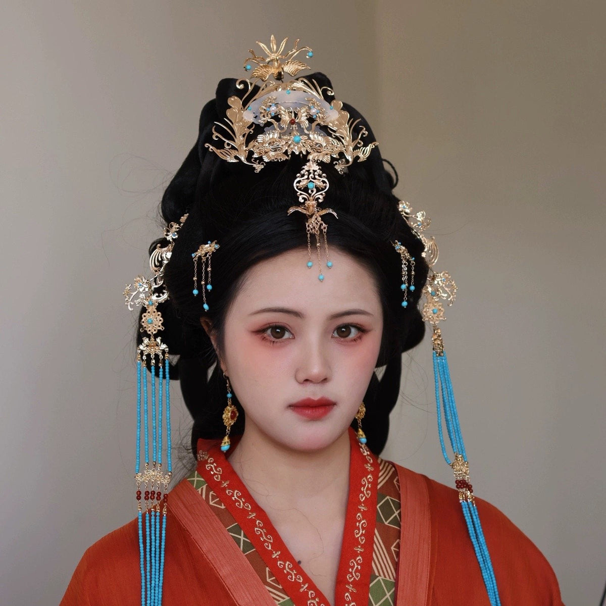 chinese women's hanfu accessories blue tassel hairpin - Jianxi Hanfu