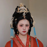 chinese women's hanfu accessories blue tassel hairpin - Jianxi Hanfu