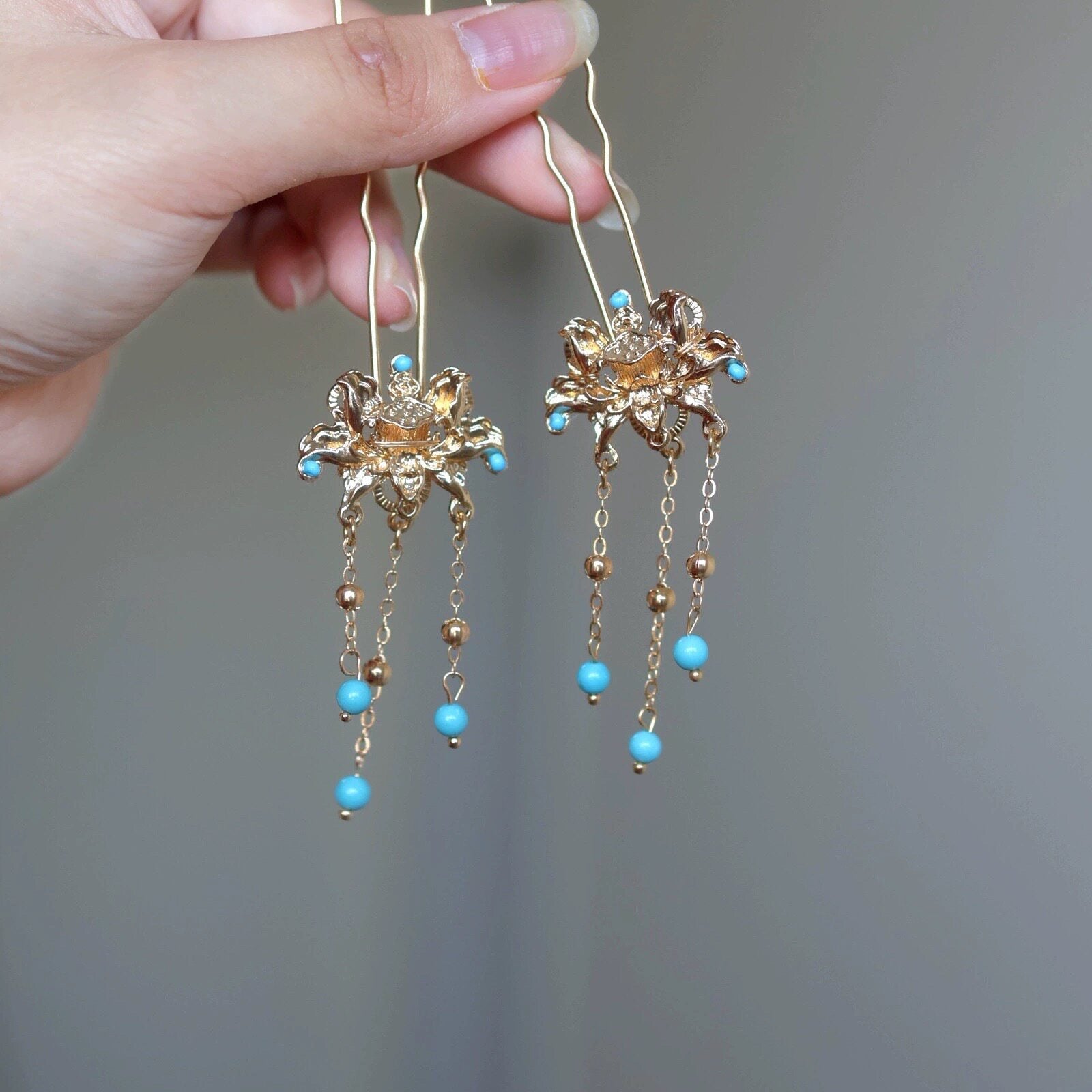 chinese style women's hanfu accessories tassel yanbin hair stick - Jianxi Hanfu