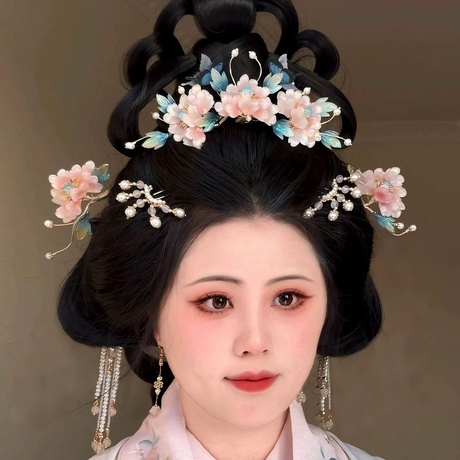 chinese hanfu hair accessories pink hair stick - Jianxi Hanfu