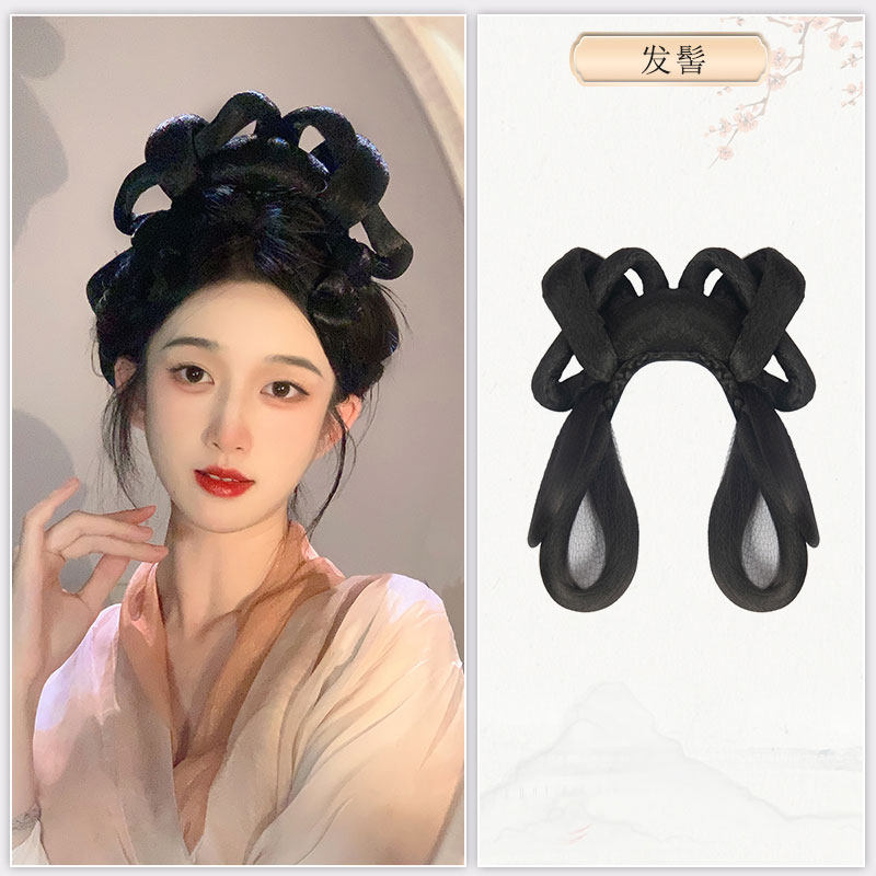 chinese tang dynasty women's hanfu accessories black fake hair - Jianxi Hanfu