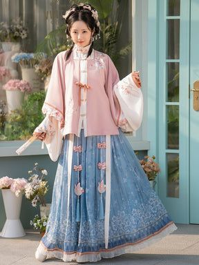 Chinese Hanfu Blue Dress Female Clothing-Jianxi Hanfu