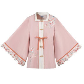 pink half sleeve shirt womens clothes - Jianxi Hanfu