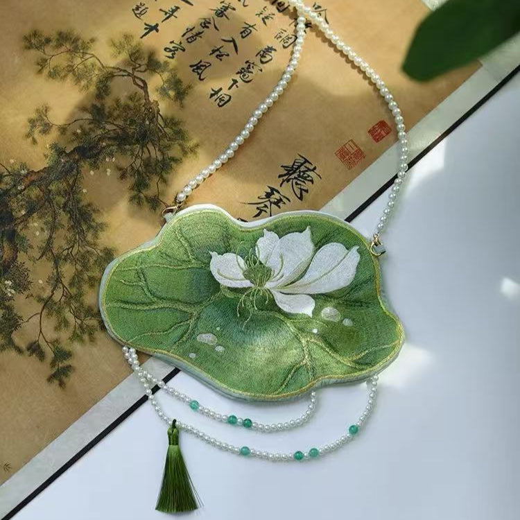 green embroidered purse - Jianxi Hanfu