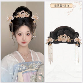 chinese ming dynasty hanfu fake hair black wig hair - Jianxi Hanfu