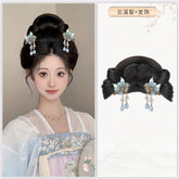 chinese song dyansty cloth shoes hanfu fake hair black wig hair - Jianxi Hanfu