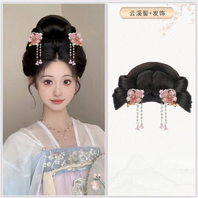 chinese tang dyansty hanfu fake hair black wig hair - Jianxi Hanfu
