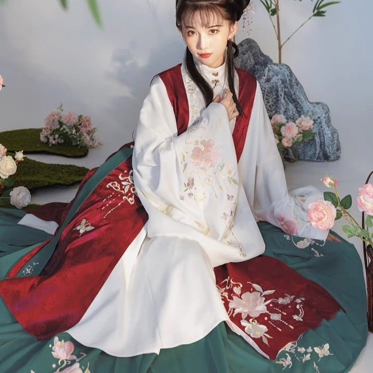 Chinese Hanfu Ming Dynasty Horse Face Skirt Spring With Bijia - Jianxi Hanfu