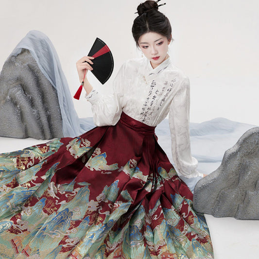 red wedding dress bride mamianqun-Jianxi Hanfu