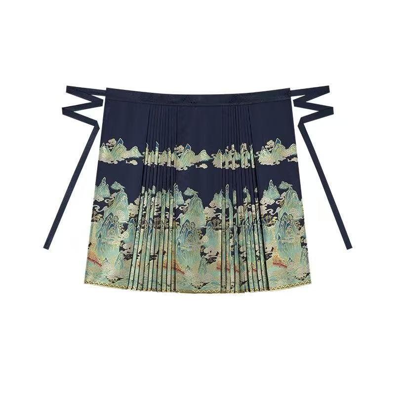 Chinese Hanfu Ming Dynasty Mamian Skirt - Qian Li - Jianxi Hanfu