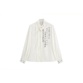 new chinese style white shirt -Jianxi Hanfu
